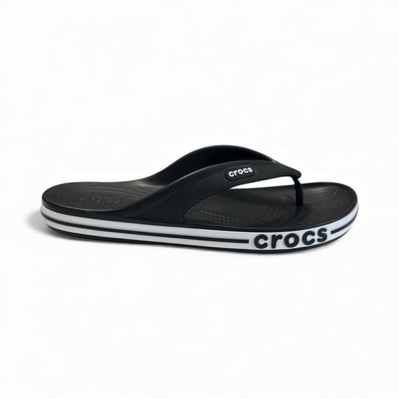 Crocs Flip Flops Men Sandals Black-White Water Friendly Lightweight SZ/ M-9 W-11 - Picture 4 of 10